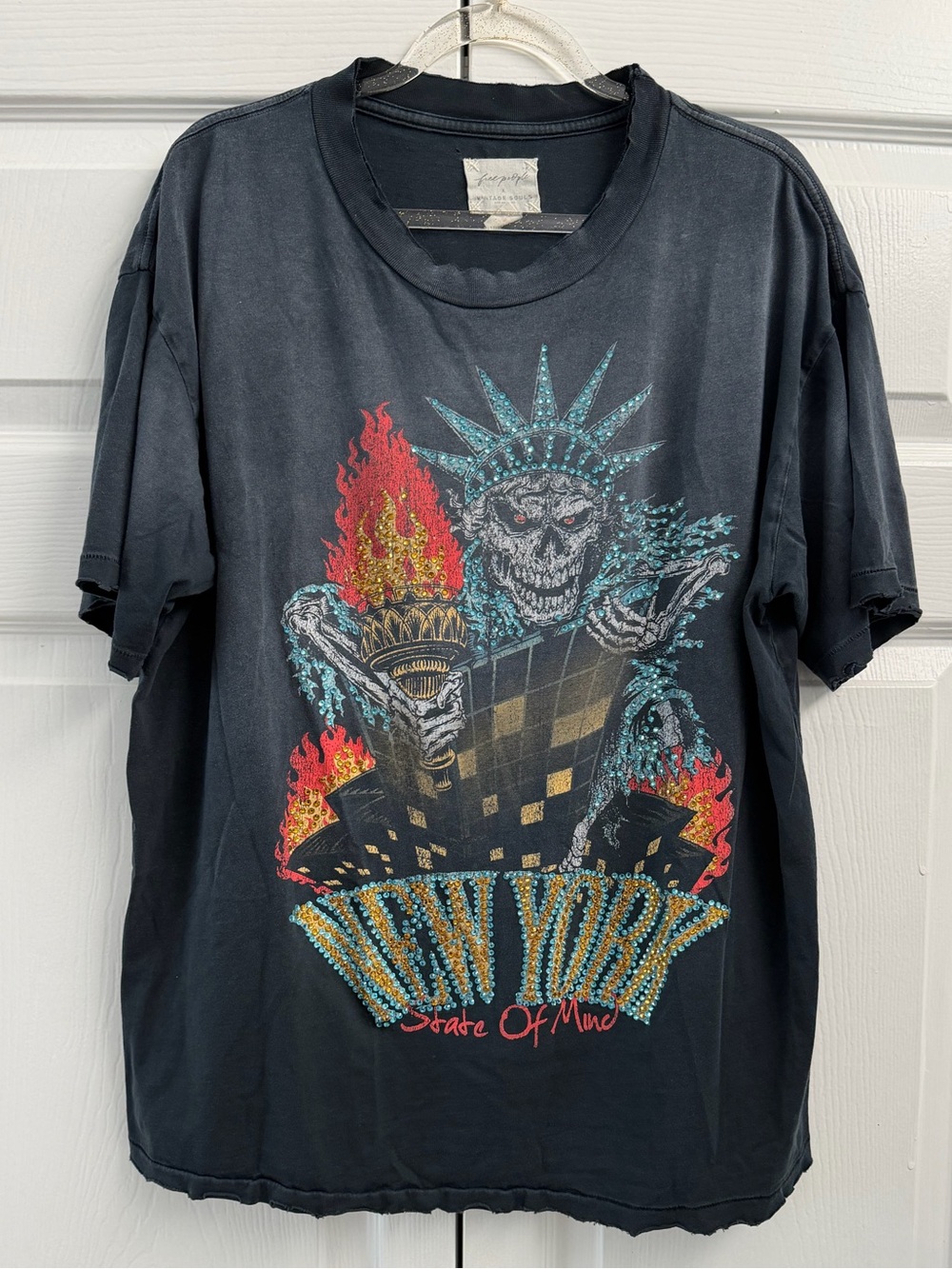 Rare Free People X Vintage Souls New York State of Mind T-Shirt Small